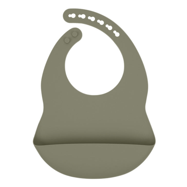 Baby Solid Color Food Grade Silicone Bibs-7