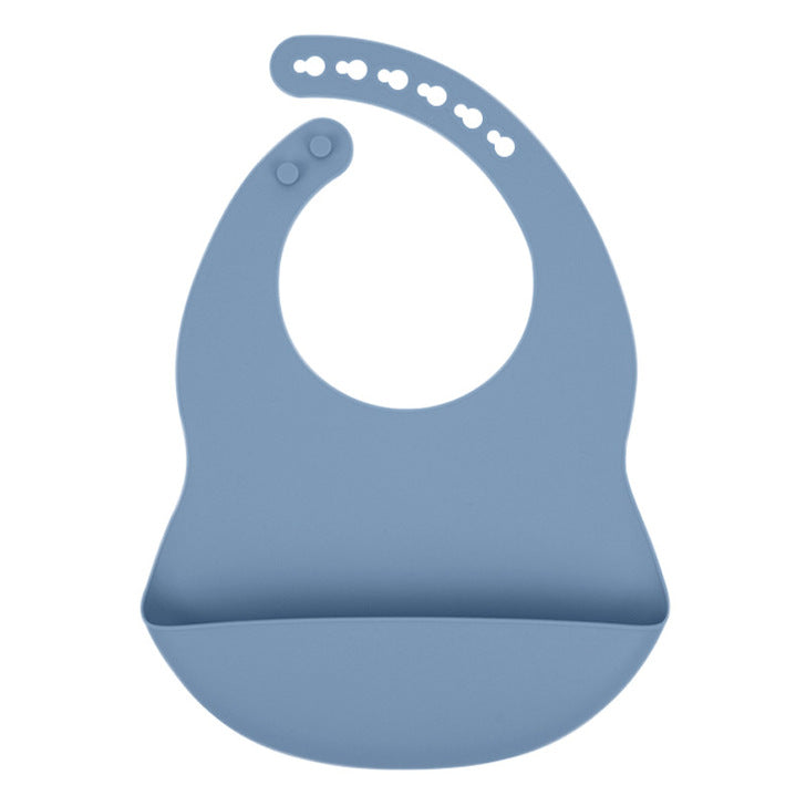 Baby Solid Color Food Grade Silicone Bibs-6
