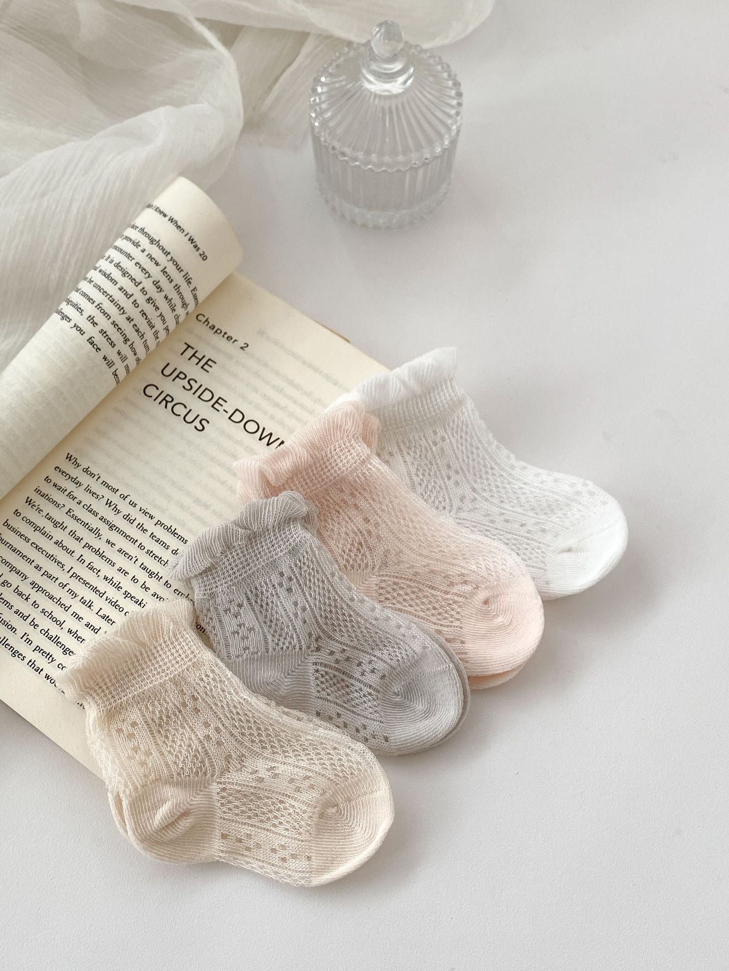 Pairs Summer Super Thin Breathable Socks For Girls: Baby Girls Floral Pattern Socks-2