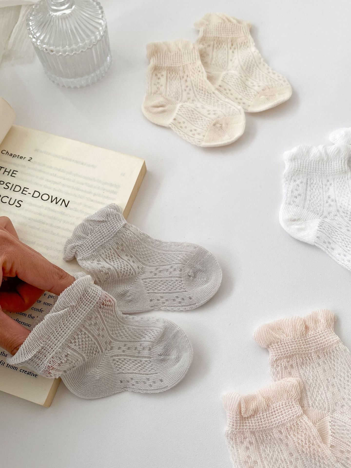 Pairs Summer Super Thin Breathable Socks For Girls: Baby Girls Floral Pattern Socks-4